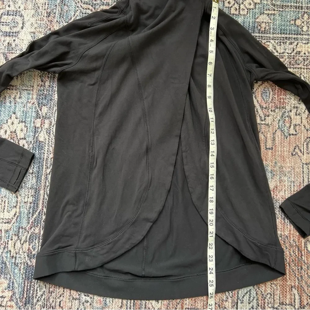 Lululemon Rulu Rally Wrap Long Sleeve Jacket Top Size 4 Black